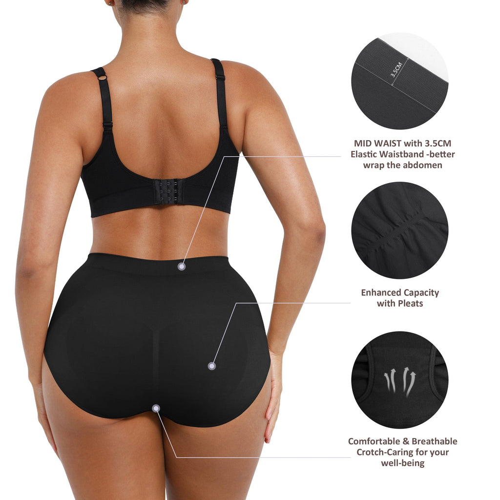 Seamless High-Waist Tummy Control Antibacterial Peach Hip Brief