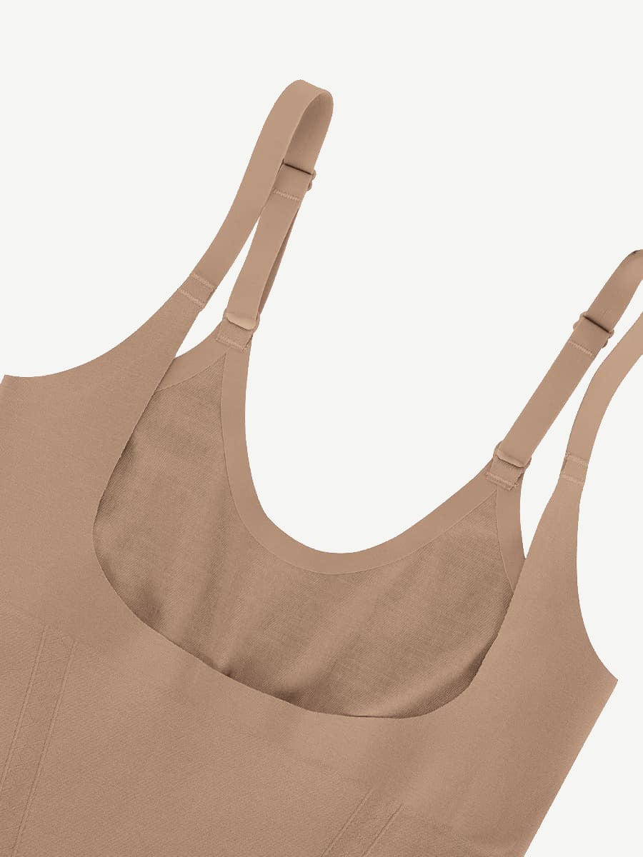 Wholesale Seamless Open-Bust Abdomen Flattening Mid-Thigh Bodysuit