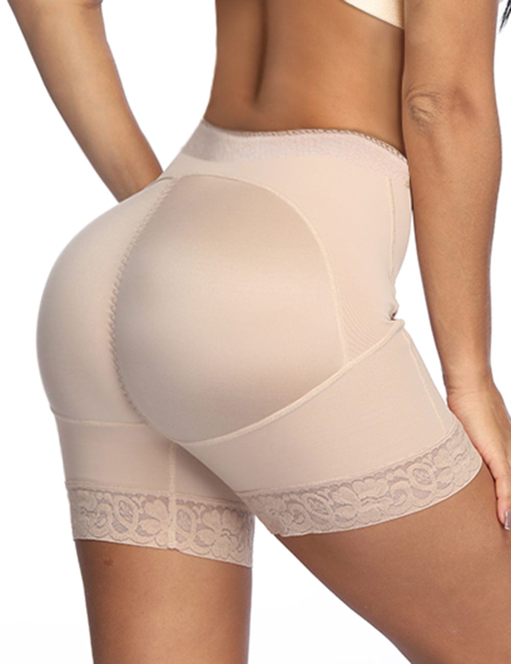 Wholesale Black Large Size Butt Lifter Tummy Control  Lifting Panty Lace Hem