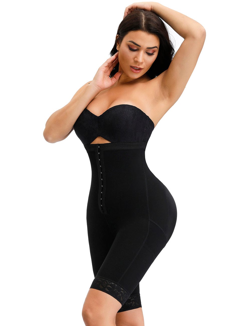 Meticulous Design Black High Waist Hook Front Butt Lifter Shaper