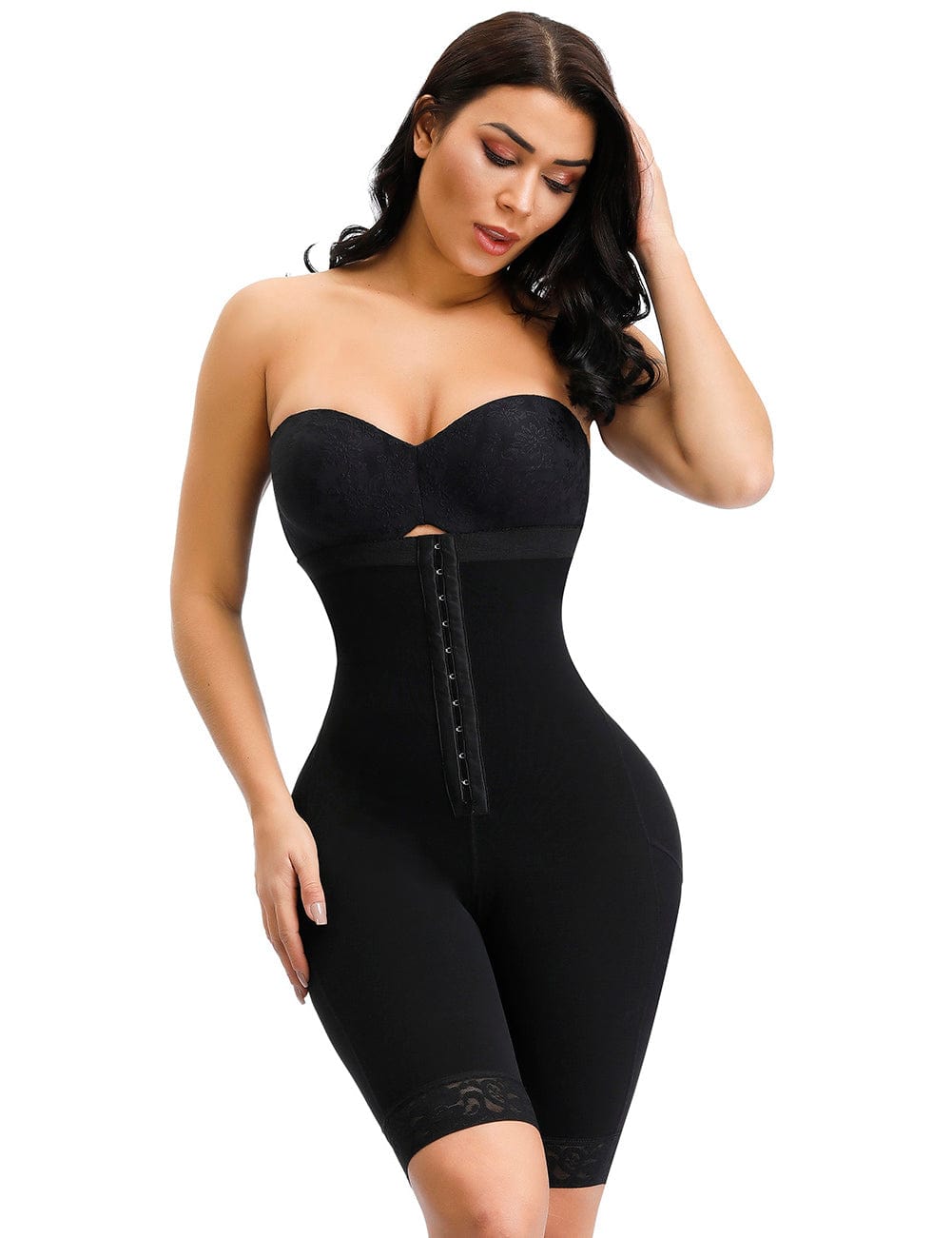 Meticulous Design Black High Waist Hook Front Butt Lifter Shaper