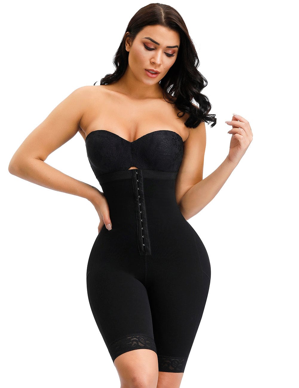 Meticulous Design Black High Waist Hook Front Butt Lifter Shaper