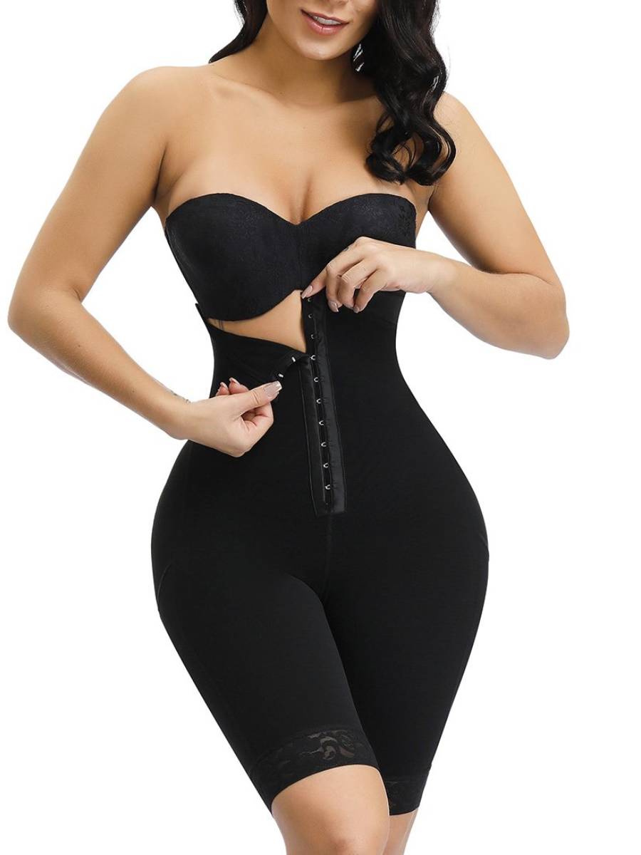Meticulous Design Black High Waist Hook Front Butt Lifter Shaper
