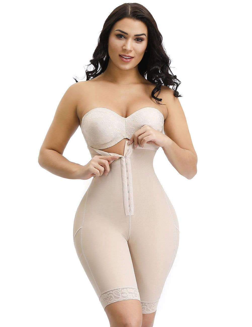 Meticulous Design Black High Waist Hook Front Butt Lifter Shaper