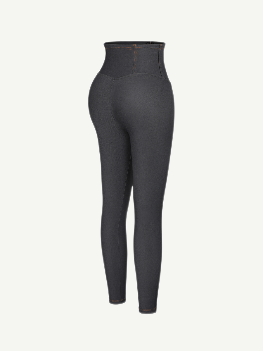 Wholesale Mid-rise Faux Denim Trousers Corset Waist