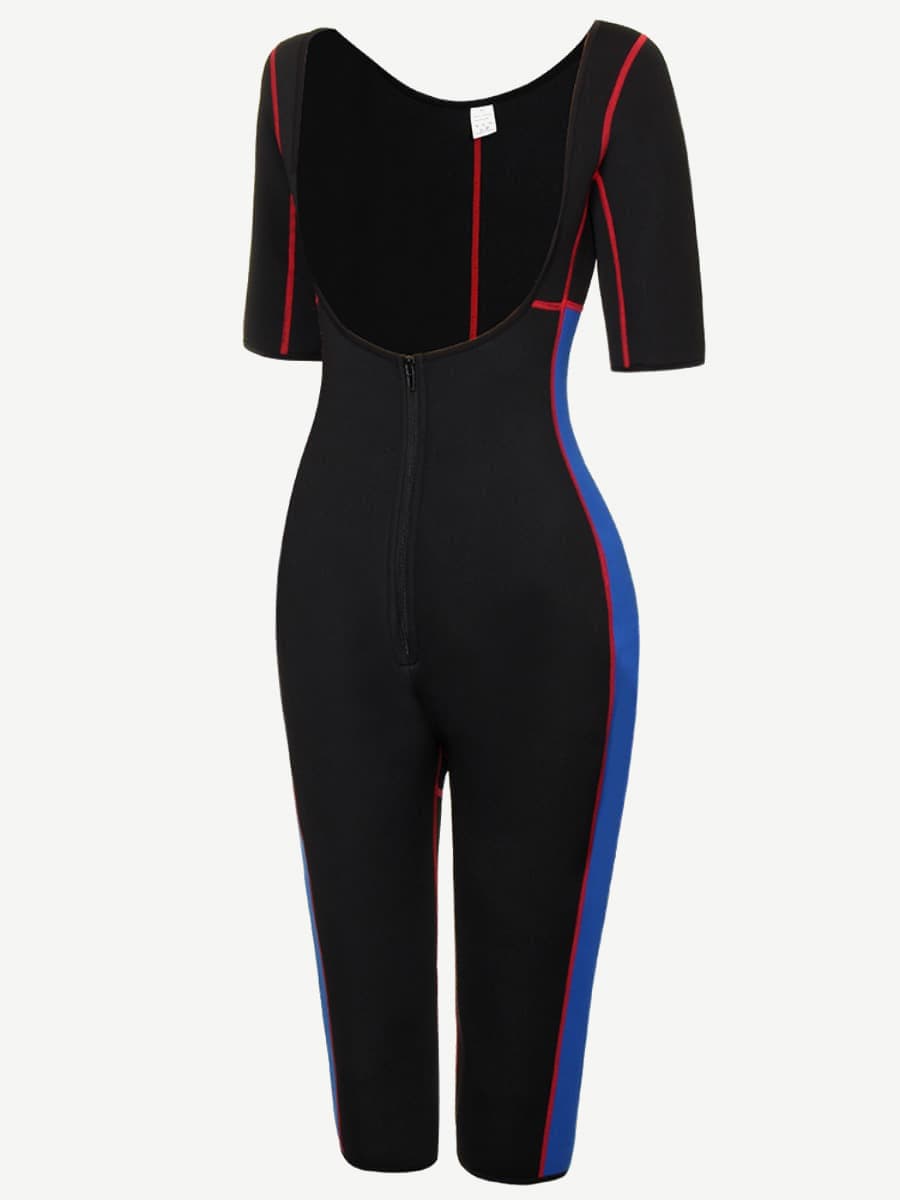 Black Cheap Neoprene Elastic Open-Bust Arm Control Bodysuit Shaper Zip Up firm compression