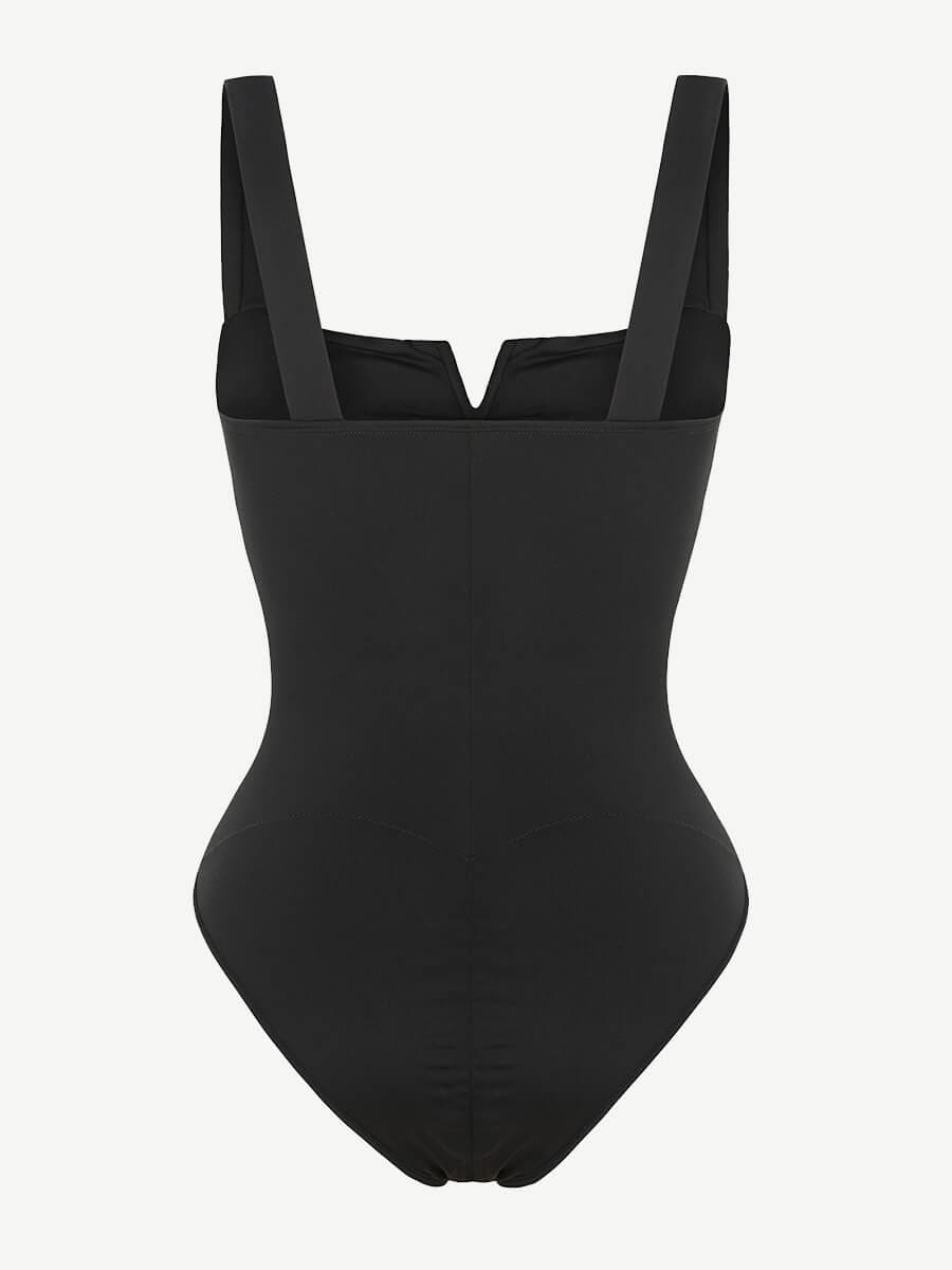 Wholesale Square Collar Elastic Sexy Outerwear Shape Bodysuit